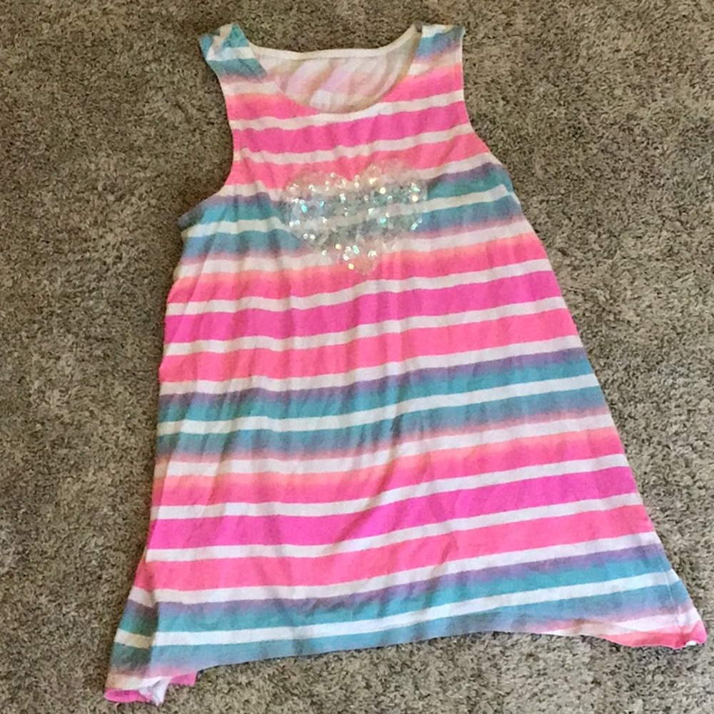 Rainbow Tank Top With a White Sequin Heart
